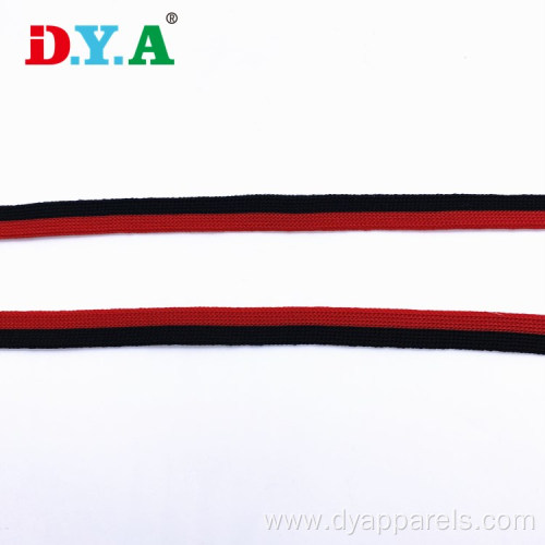 1cm red and black stripe polyester knitting webbing